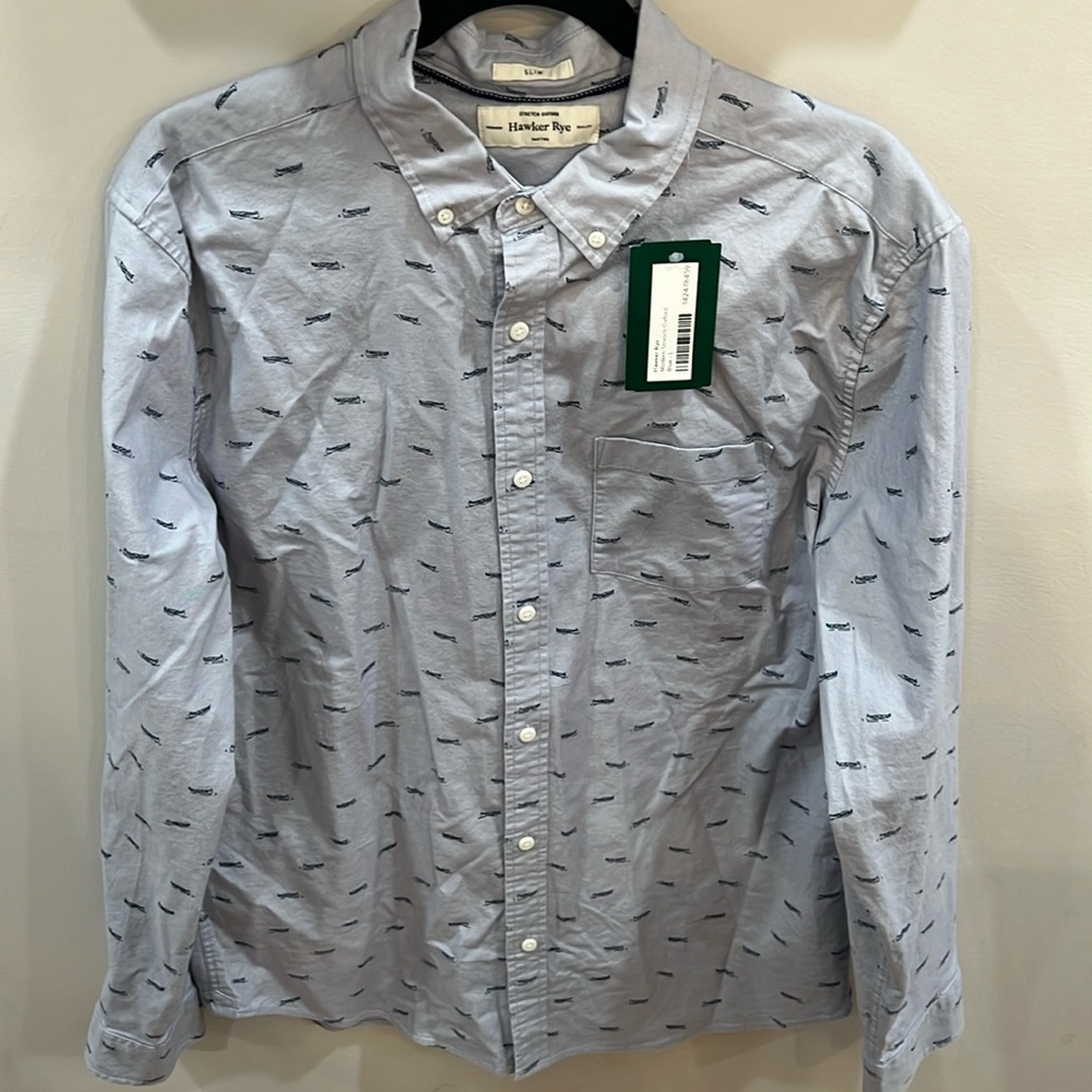 Hawker Rye Modern Stretch Oxford Blue Size Large
